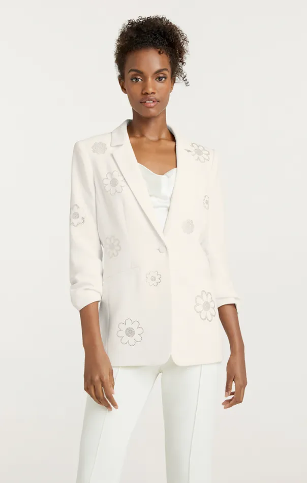 Cinq A Sept Blazers Women Heatset Daisies Khloe Blazer Ivory