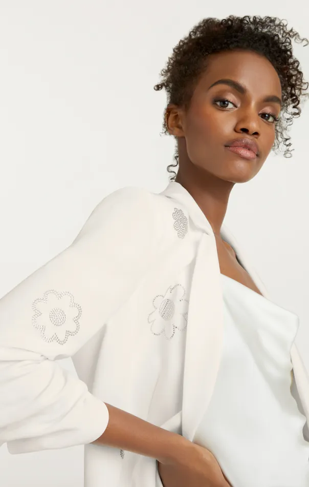 Cinq A Sept Blazers Women Heatset Daisies Khloe Blazer Ivory