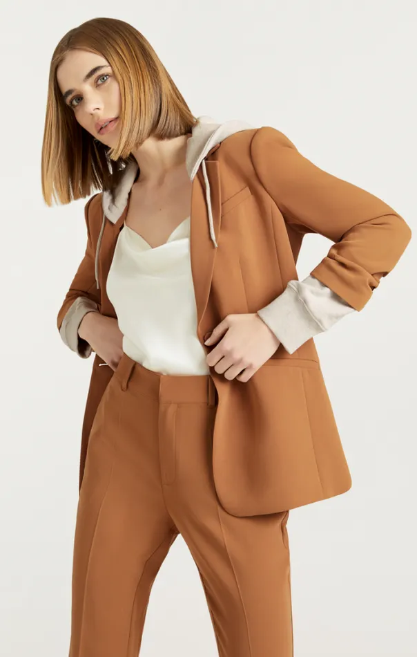 Cinq A Sept Blazers Women Hooded Khloe Blazer Cinnamonoatmeal