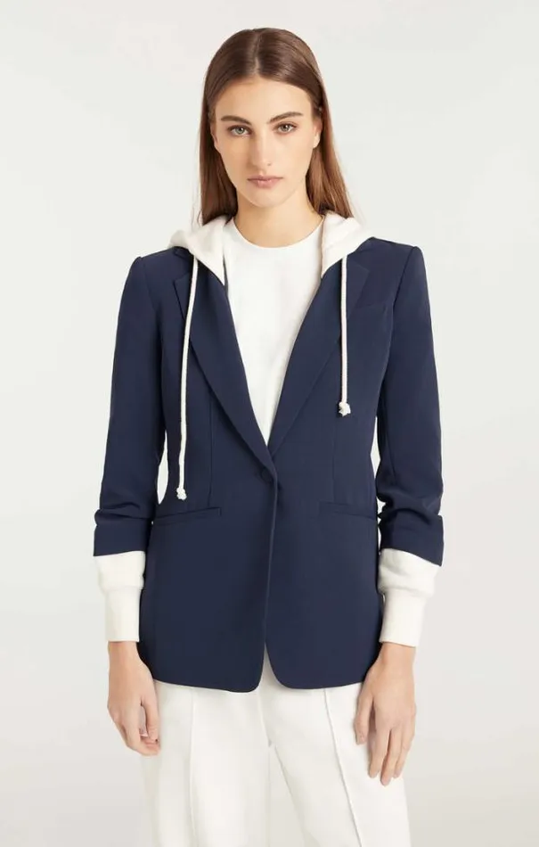 Cinq A Sept Blazers Women Hooded Khloe Blazer Navyivory
