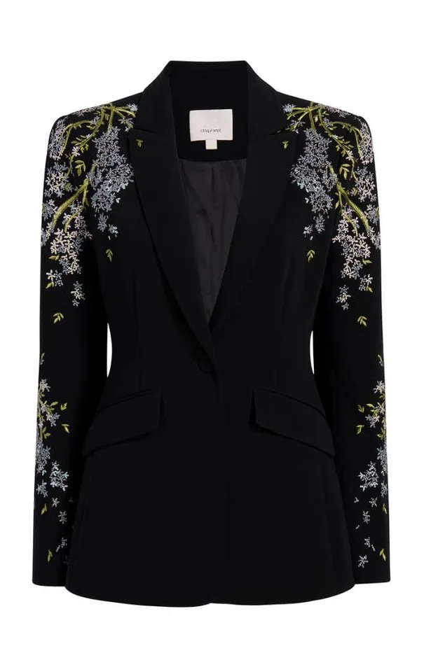 Cinq A Sept Blazers Women Lilac Vine Embellished Cheyenne Blazer Black Multi