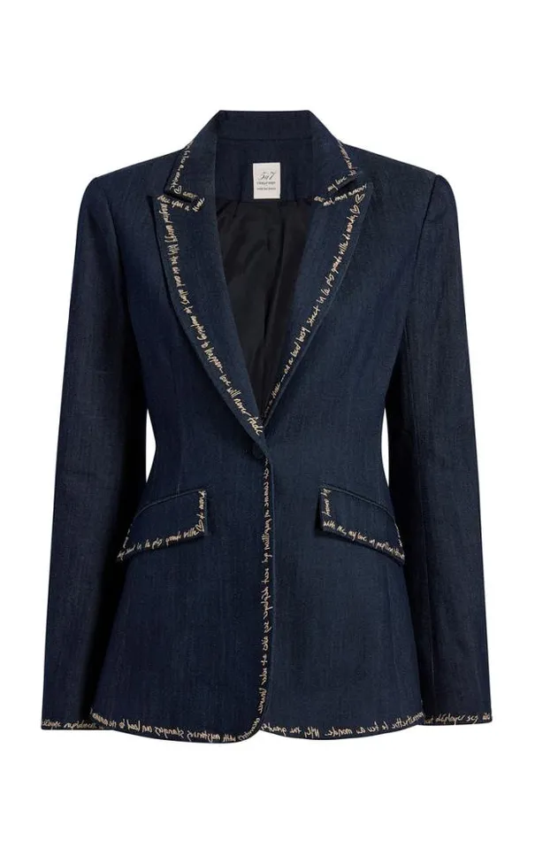 Cinq A Sept Blazers Women Love Letter Denim Cheyenne Blazer Indigo