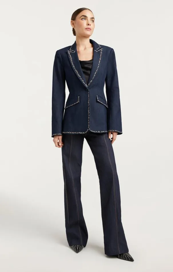 Cinq A Sept Blazers Women Love Letter Denim Cheyenne Blazer Indigo