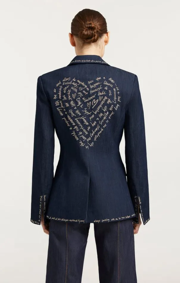 Cinq A Sept Blazers Women Love Letter Denim Cheyenne Blazer Indigo