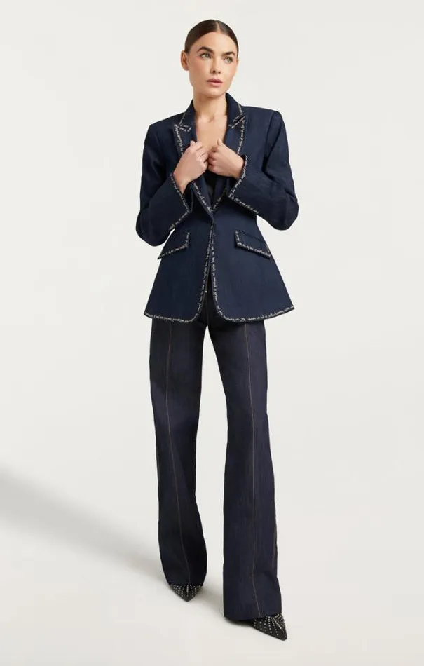 Cinq A Sept Blazers Women Love Letter Denim Cheyenne Blazer Indigo