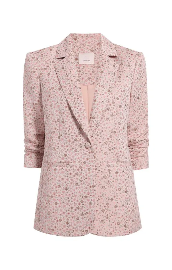 Cinq A Sept Blazers Women Lurex Jacquard Khloe Blazer Pale Rose Multi