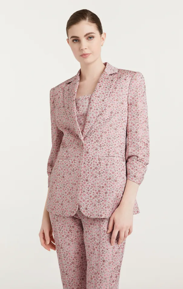 Cinq A Sept Blazers Women Lurex Jacquard Khloe Blazer Pale Rose Multi