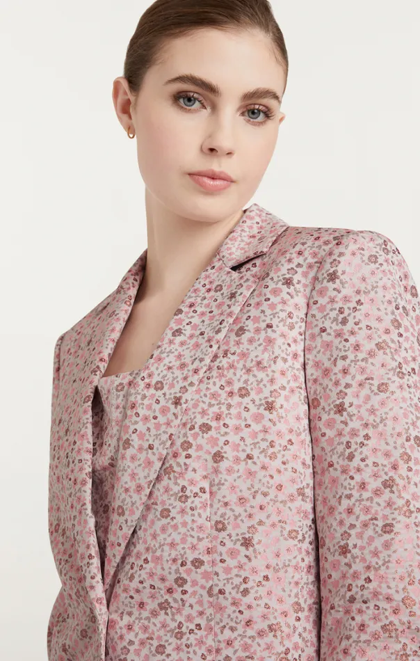 Cinq A Sept Blazers Women Lurex Jacquard Khloe Blazer Pale Rose Multi