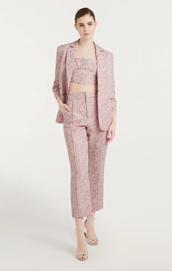 Cinq A Sept Blazers Women Lurex Jacquard Khloe Blazer Pale Rose Multi