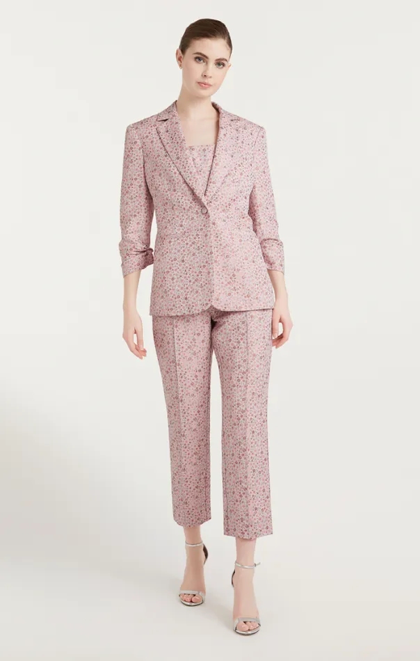 Cinq A Sept Blazers Women Lurex Jacquard Khloe Blazer Pale Rose Multi