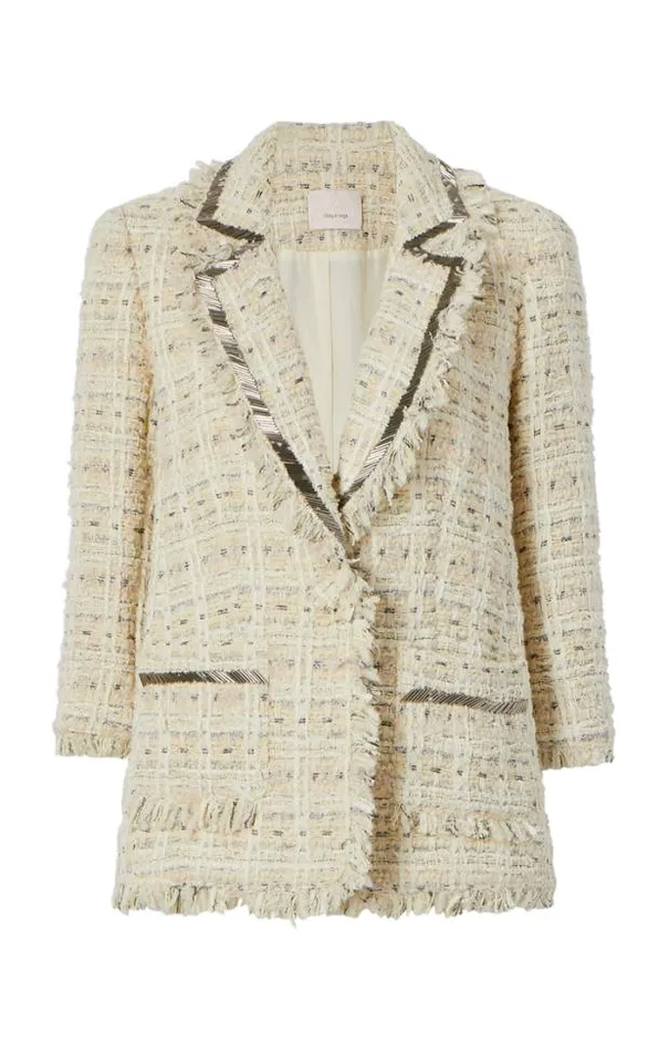 Cinq A Sept Blazers Women Metallic Beaded Maddie Blazer Ivory