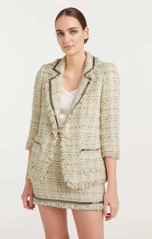 Cinq A Sept Blazers Women Metallic Beaded Maddie Blazer Ivory