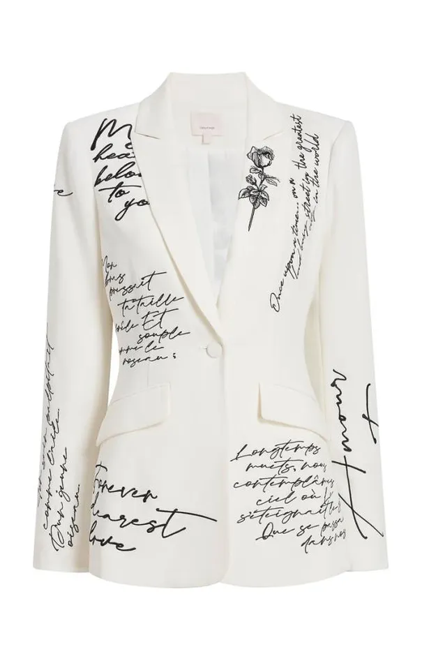 Cinq A Sept Blazers Women Mon Amour Embellished Cheyenne Blazer Ivoryblack