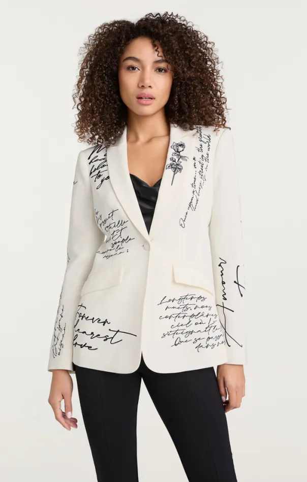 Cinq A Sept Blazers Women Mon Amour Embellished Cheyenne Blazer Ivoryblack