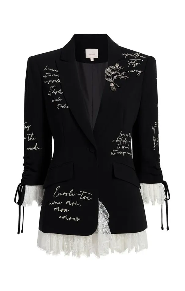 Cinq A Sept Blazers Women Mon Amour Embellished Roxie Blazer Blacksilver