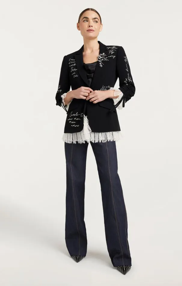 Cinq A Sept Blazers Women Mon Amour Embellished Roxie Blazer Blacksilver