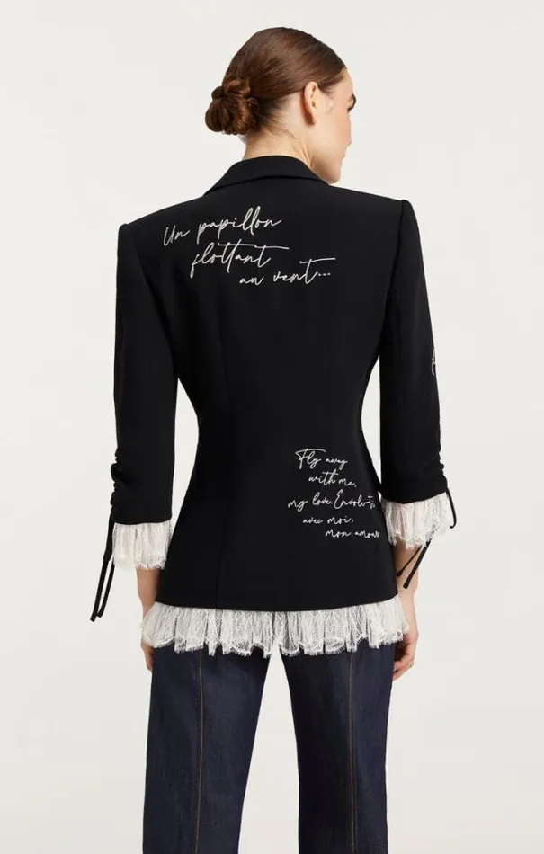Cinq A Sept Blazers Women Mon Amour Embellished Roxie Blazer Blacksilver
