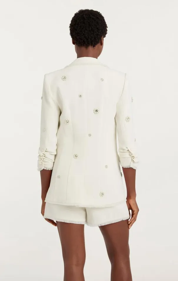 Cinq A Sept Blazers Women Pearl Ditsy Flower Embellished Khloe Blazer Ivory