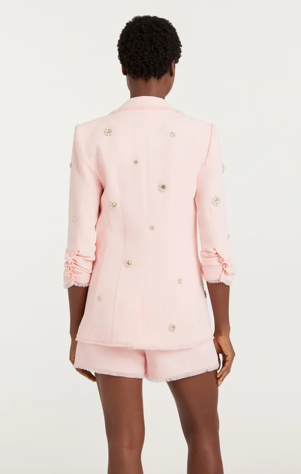 Cinq A Sept Blazers Women Pearl Ditsy Flower Embellished Khloe Blazer Pale Rose