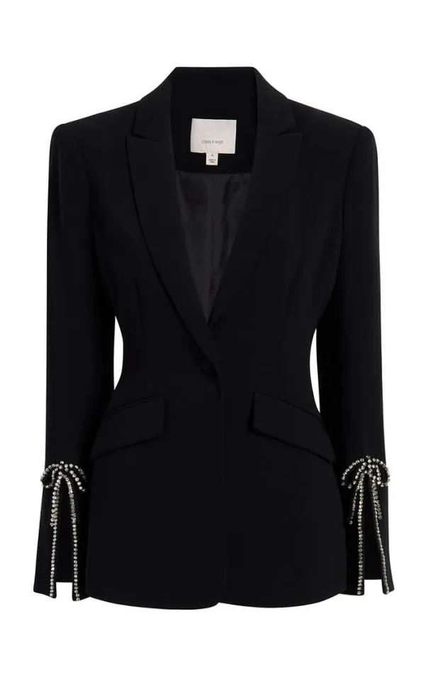 Cinq A Sept Blazers Women Rhinestone Bow Cheyenne Blazer Black