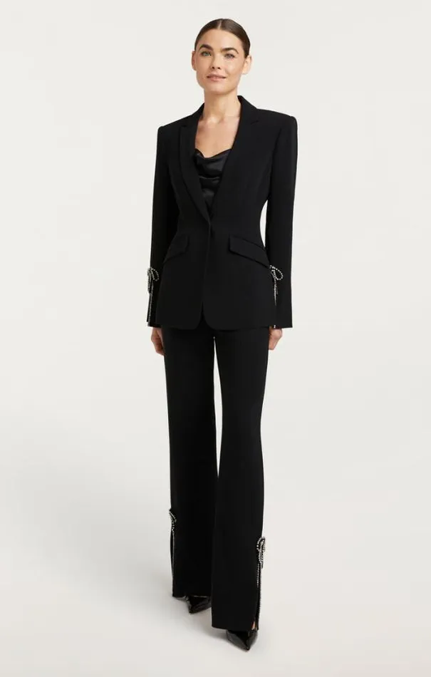 Cinq A Sept Blazers Women Rhinestone Bow Cheyenne Blazer Black