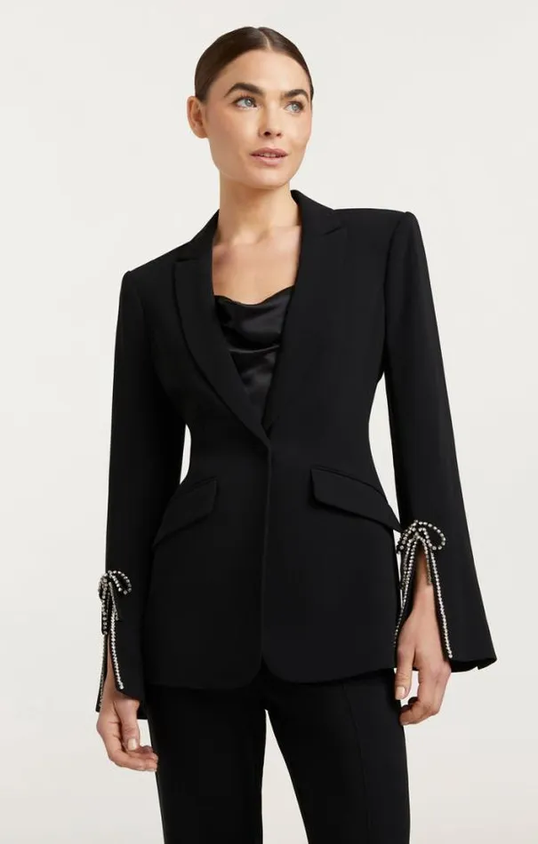 Cinq A Sept Blazers Women Rhinestone Bow Cheyenne Blazer Black