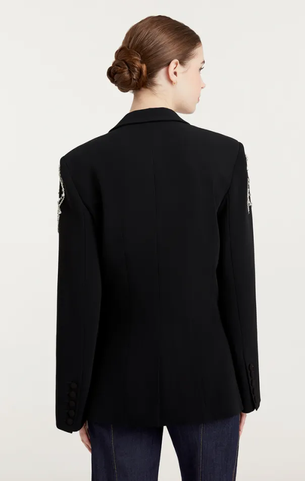 Cinq A Sept Blazers Women Rhinestone Chain Cheyenne Blazer Black