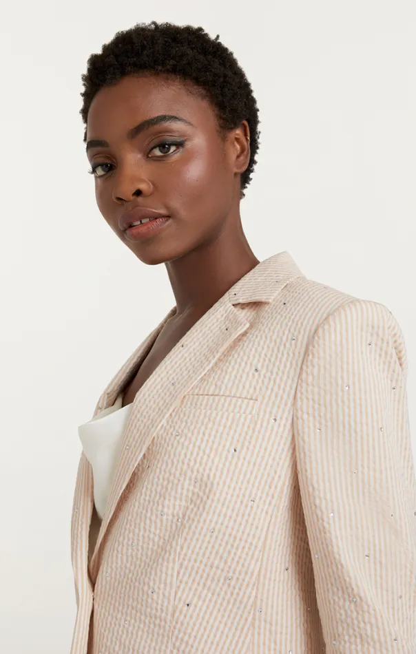 Cinq A Sept Blazers Women Rhinestone Ditsy Khloe Blazer Whiteplaster