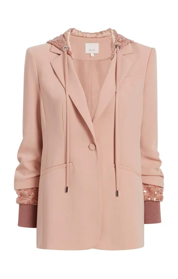 Cinq A Sept Blazers Women Sequin Hooded Khloe Blazer Blusher