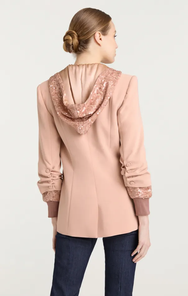 Cinq A Sept Blazers Women Sequin Hooded Khloe Blazer Blusher