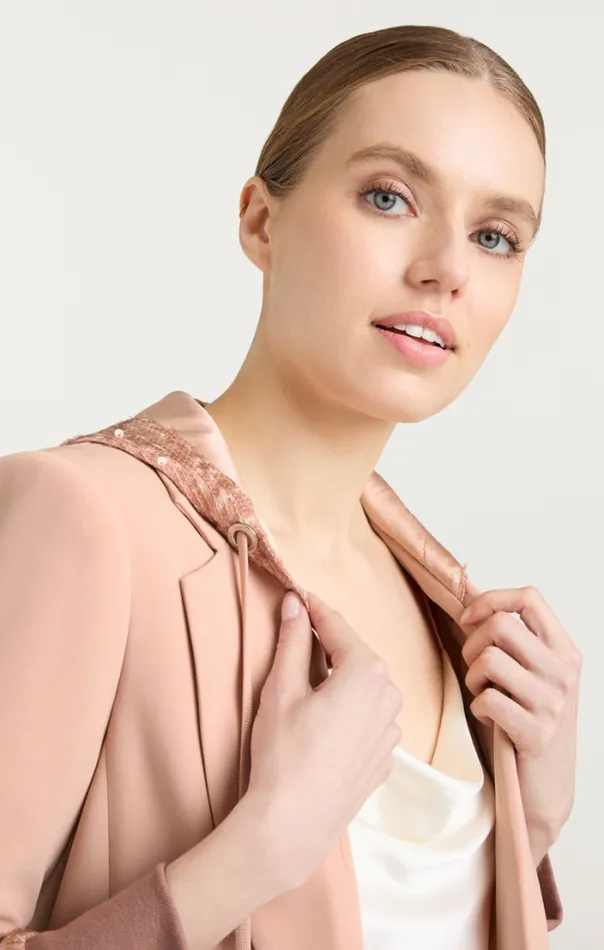 Cinq A Sept Blazers Women Sequin Hooded Khloe Blazer Blusher