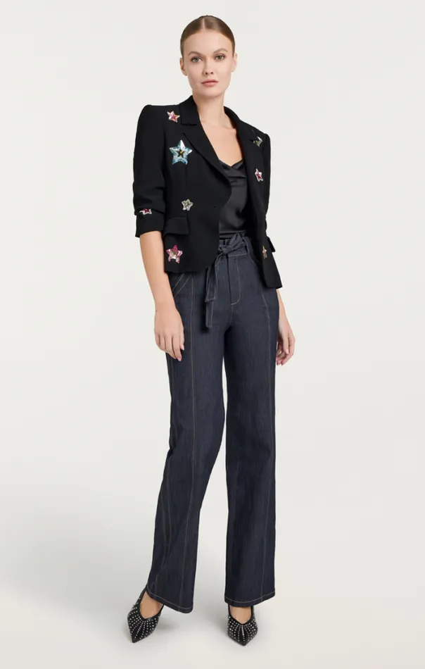 Cinq A Sept Blazers Women Sequin Star Le Petit Khloe Blazer Blackmulti
