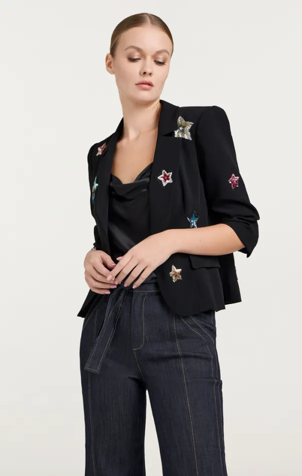 Cinq A Sept Blazers Women Sequin Star Le Petit Khloe Blazer Blackmulti