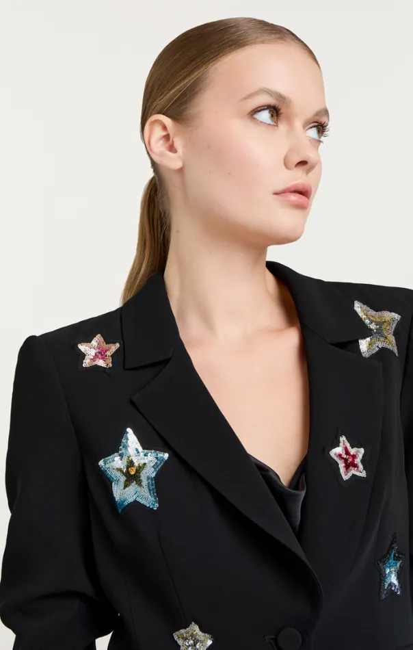 Cinq A Sept Blazers Women Sequin Star Le Petit Khloe Blazer Blackmulti