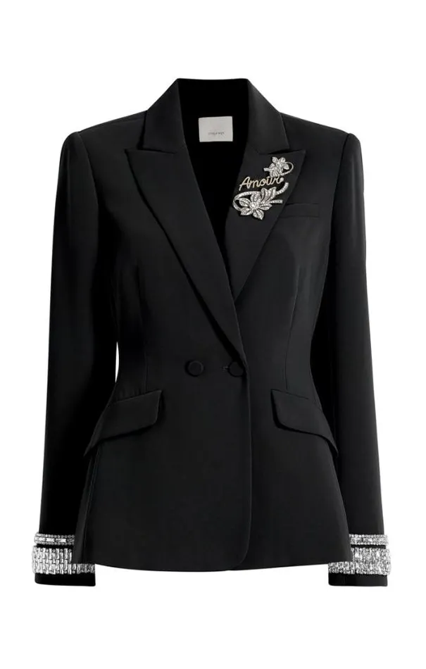 Cinq A Sept Blazers Women Stacked Jewelry Embellished Cheyenne Blazer Black