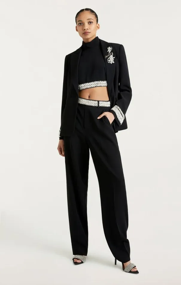 Cinq A Sept Blazers Women Stacked Jewelry Embellished Cheyenne Blazer Black