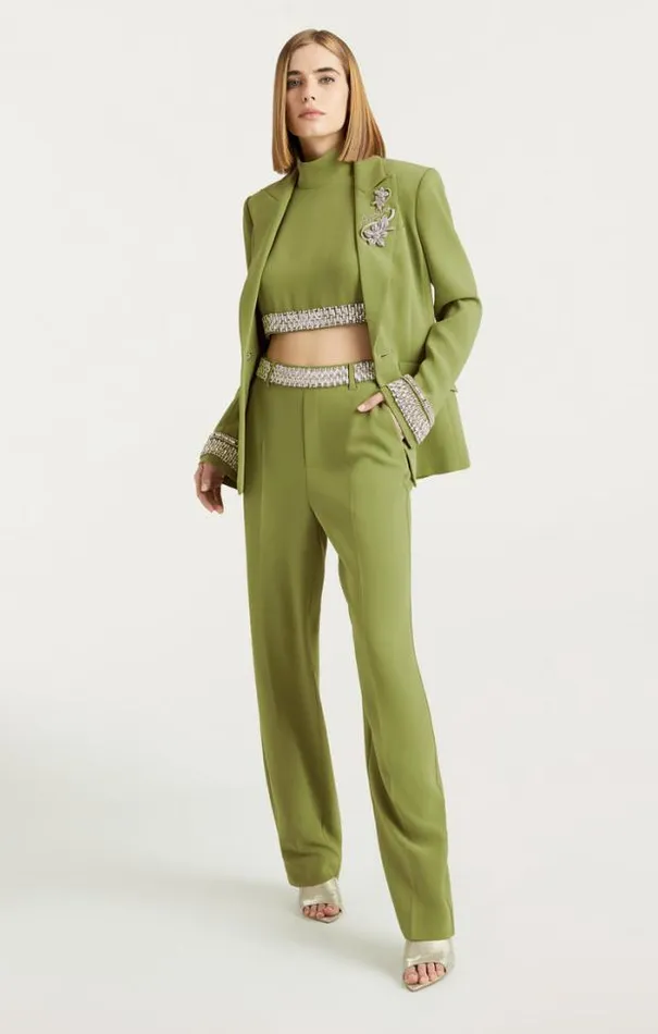 Cinq A Sept Blazers Women Stacked Jewelry Embellished Cheyenne Blazer Moss