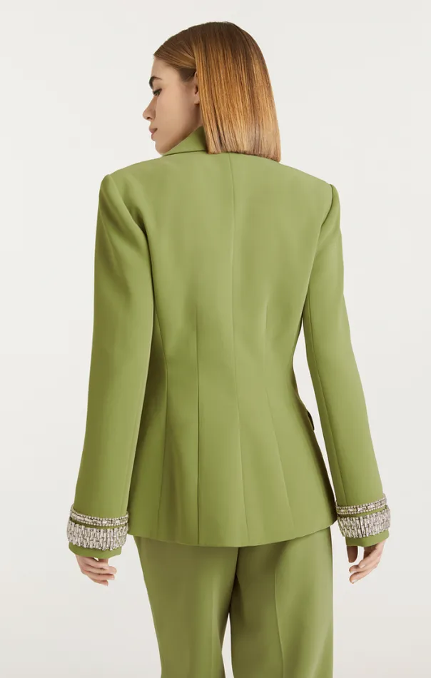 Cinq A Sept Blazers Women Stacked Jewelry Embellished Cheyenne Blazer Moss