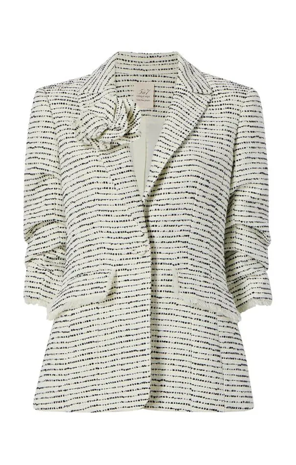 Cinq A Sept Blazers Women Tweed Pricilla Blazer Ivorynavy