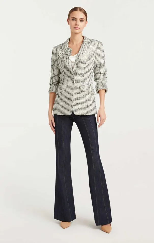 Cinq A Sept Blazers Women Tweed Pricilla Blazer Ivorynavy