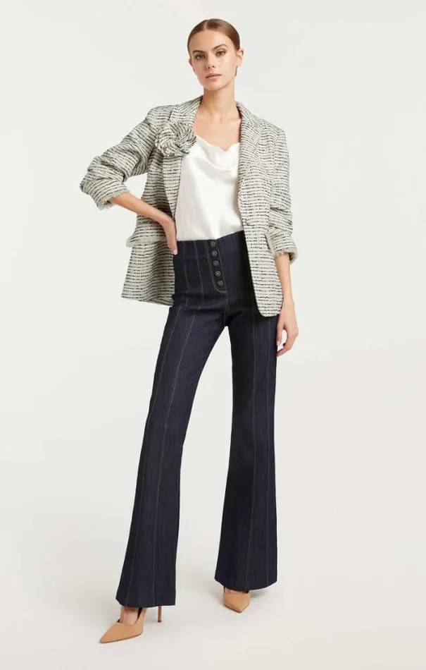 Cinq A Sept Blazers Women Tweed Pricilla Blazer Ivorynavy