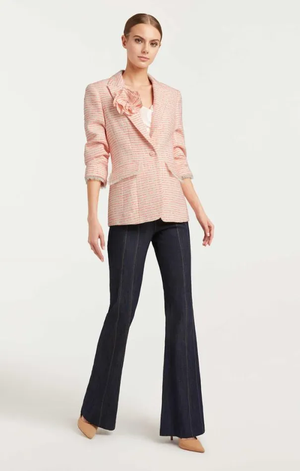 Cinq A Sept Blazers Women Tweed Pricilla Blazer Ivoryneon Coral
