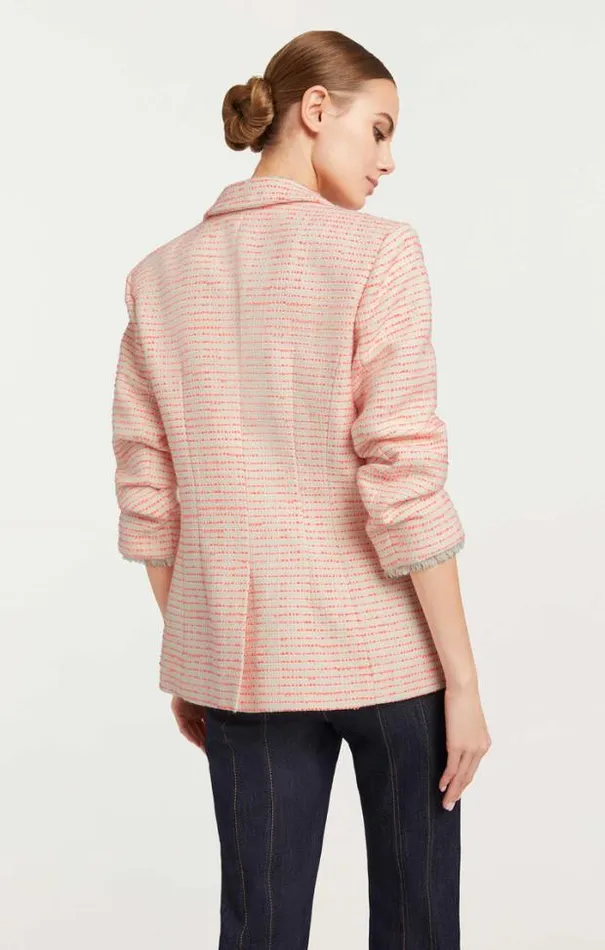 Cinq A Sept Blazers Women Tweed Pricilla Blazer Ivoryneon Coral