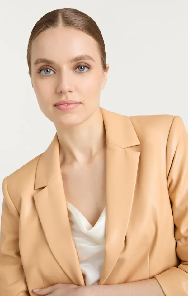 Cinq A Sept Blazers Women Vegan Leather Kylie Blazer Chai