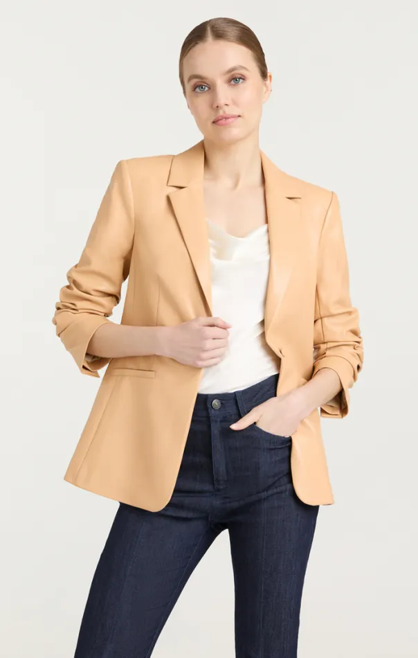 Cinq A Sept Blazers Women Vegan Leather Kylie Blazer Chai