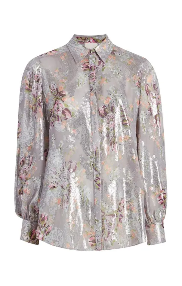 Cinq A Sept Blouses Women Claudette Floral Kandice Top Grey Multi