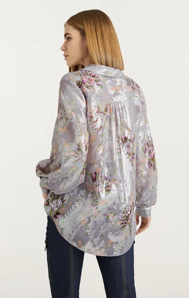 Cinq A Sept Blouses Women Claudette Floral Kandice Top Grey Multi