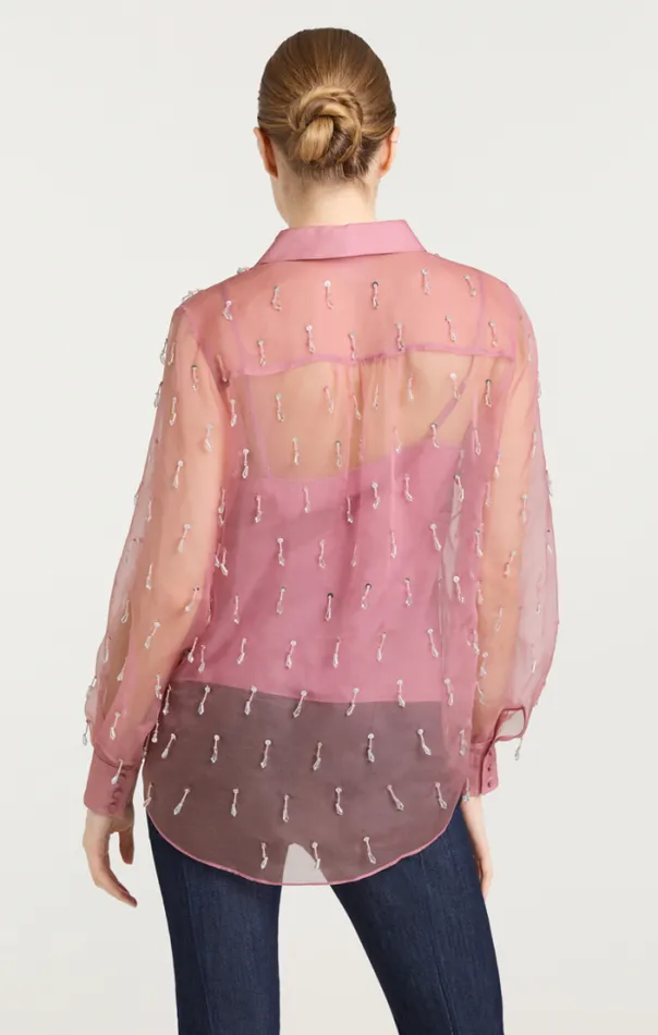 Cinq A Sept Blouses Women Crystal Teardrop Kandice Top Faded Violet