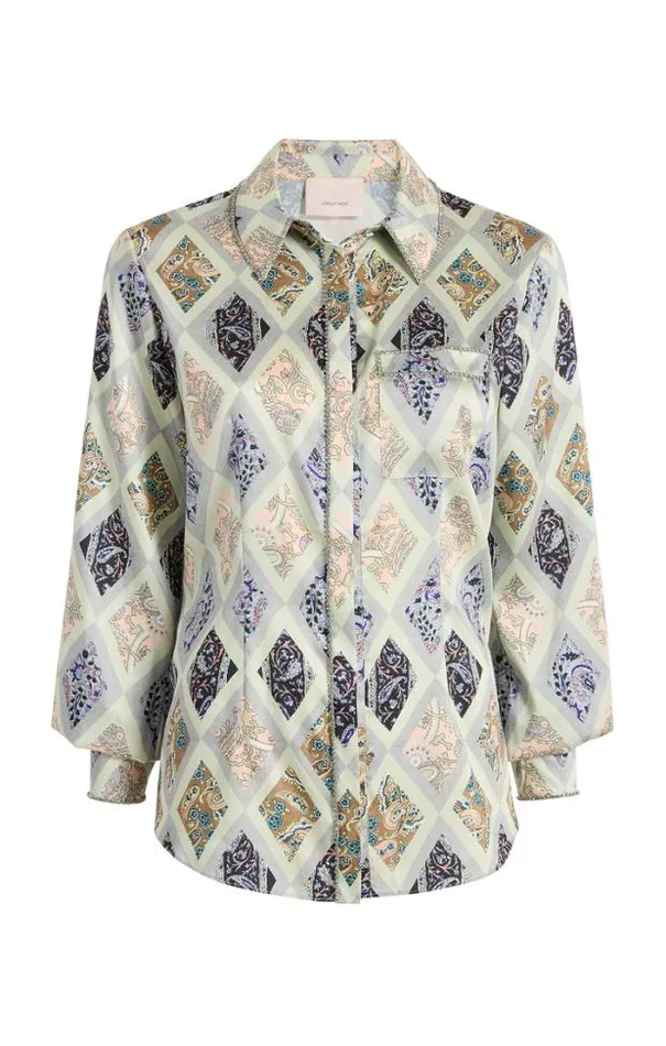 Cinq A Sept Blouses Women Diamond Sea Blanche Top Celadon Multi