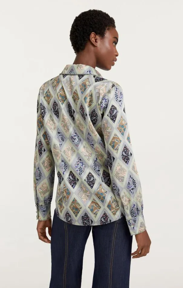Cinq A Sept Blouses Women Diamond Sea Blanche Top Celadon Multi